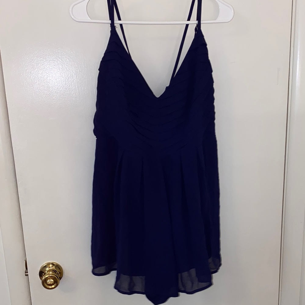 Papaya Sheer Thin Layer Navy Blue Romper